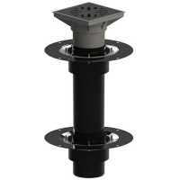 Двухуровневая кровельная воронка с трапом, прижимными фланцами из нержавеющей стали и дренажным кольцом, ТП-10.616