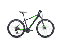 Горный велосипед хардтейл Forward APACHE 27,5 2.0 D (17" рост) черный матовый/ярко-зеленый 2022 год