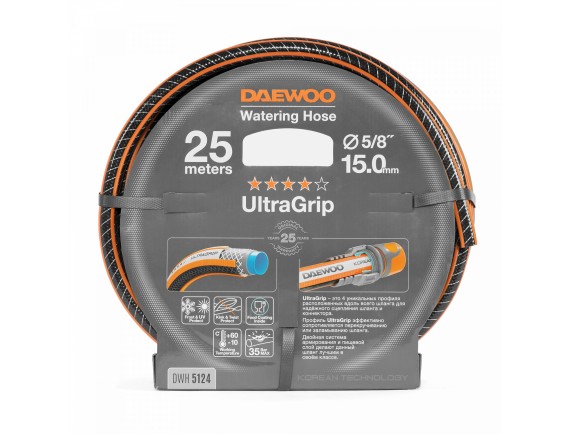 Шланг поливочный 5/8" (15мм), DAEWOO UltraGrip, 25м