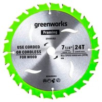 Диск пильный по дереву для циркулярной пилы Greenworks 184x20 мм, 24T