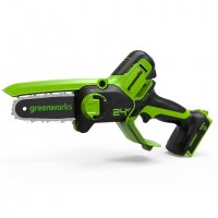 Цепная мини пила аккумуляторная Greenworks 24V G24MCS10K2 (1хАКБ 2Ач и ЗУ) 10см