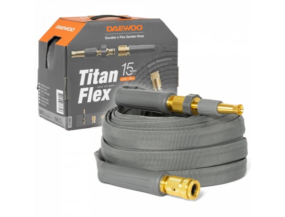 Шланг DAEWOO TitanFlex, 15м, 5/8 " (15мм) с комплектом для полива