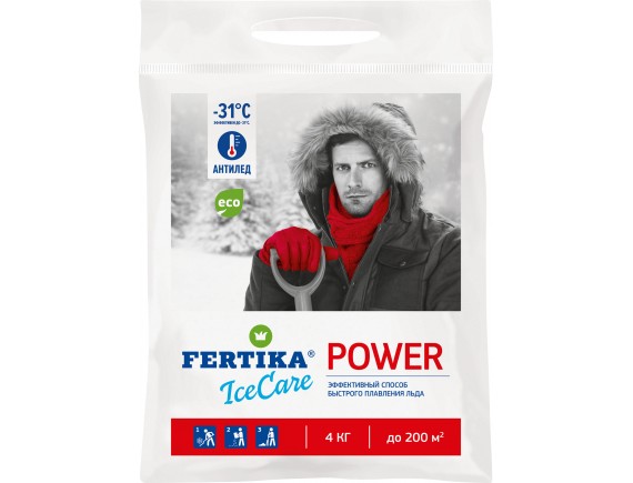 Безопасный противогололёдный реагент ICECARE POWER, мешок 4кг