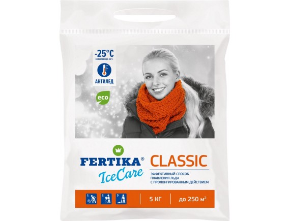 Безопасный противогололёдный реагент ICECARE CLASSIC, мешок 5кг