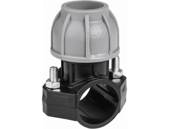 Седловой отвод BRADAS 50мм с компрессионным зажимом для трубы 32мм