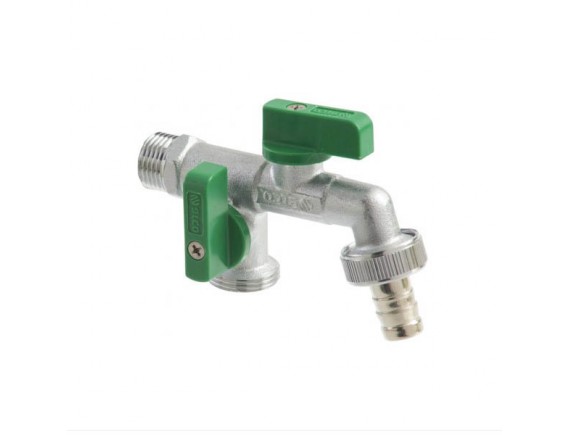 Кран шаровый поливочный двойной 1/2"×3/4"×15мм ANTICALC ARCO, Испания