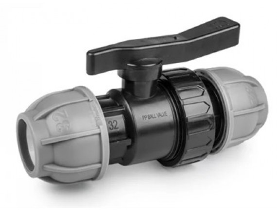 Кран шаровый к ПНД трубе 40мм PN10, DSRA10V4040