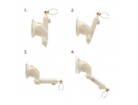 Держатель для линейного фитосветильника с присоской, размер 19,0×7,0×5,5см, белый