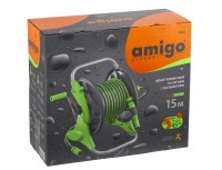 79605 AMIGO Шланг поливочный 1/2 дюйма (13мм), длина 15м на катушке с распылителем