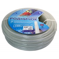 Шланг ПВХ пищевой армированный, диаметр 3/4" (19мм), длина 20м, Родничок