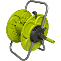 Барабан для шланга CLOVER, LIME LINE, LE-9103, вместимость - 50 метров шланга 1/2", пластмасса, металл, подключается к водопроводу, салатовый, BRADAS