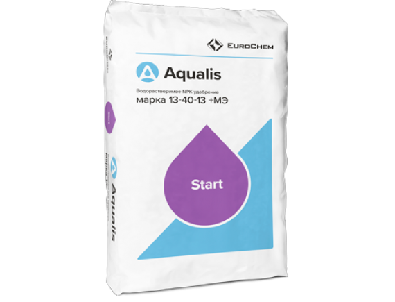 Удобрение водорастворимое минеральное Старт Aqualis® 13-40-13+МЭ, 25кг (Аналог Kristalon Желтый)