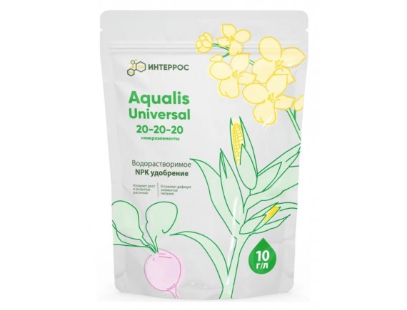 Удобрение водорастворимое минеральное универсальное Aqualis® 20-20-20+МЭ, 0,5кг (Аналог Kristalon Особый Зеленый)