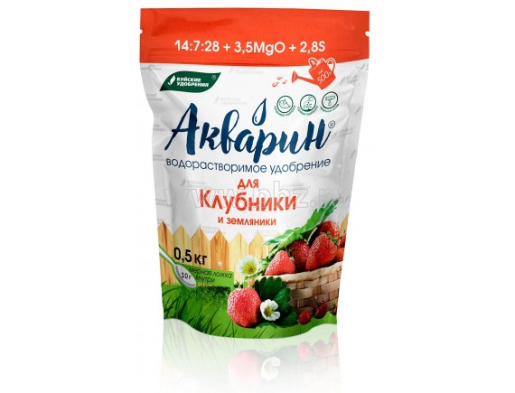 Удобрение водорастворимое минеральное АКВАРИН 10 для Клубники и Земляники, NPK 14:7:28+МЭ, 0,5кг