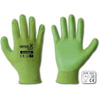 Перчатки NITROX трикотажные с нитриловым покрытием, ярко-зеленые (р-р 6,7,8)