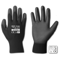 Перчатки PURE BLACK трикотажные с полиуретановым покрытием (р-р 8,9,10)