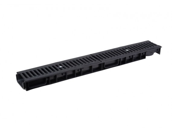 Лоток Ecoteck ParkLine DN100 h59 с решеткой чугунной щелевой, кл.С250