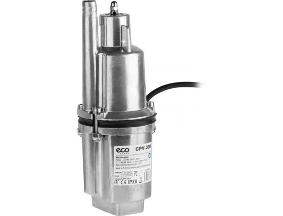 Насос вибрационный ECO CPV-330, ВЕРХНИЙ забор, провод 10м (330Вт, 1300 л/ч, провод 3х0,75 мм2)