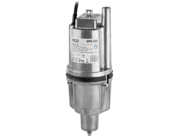 Насос вибрационный ECO CPV-333, НИЖНИЙ забор, провод 10м (330Вт, 1300 л/ч, провод 3х0,75 мм2)